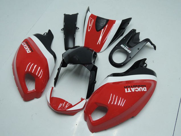 Abs Carenagem Moto Ducati Monster 696 08-12 - Preto Vermelho Monster Abs Carenagem Moto Ducati Monster 696 08-12 - Preto Vermelho Monster