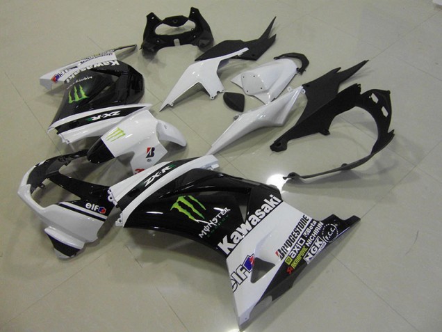 Abs Kits Carenagem Moto ZX 250R 08-12 - Preto Branco Monster Abs Kits Carenagem Moto ZX 250R 08-12 - Preto Branco Monster