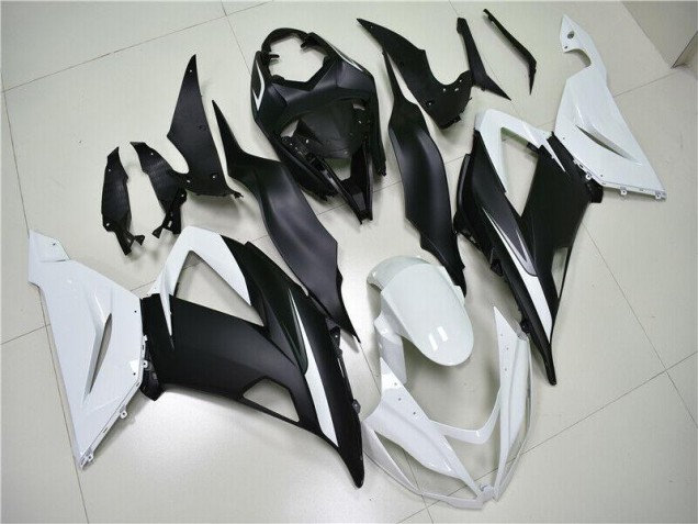 Abs Moto Plásticos ZX6R 13-18 - Branco Preto Abs Moto Plásticos ZX6R 13-18 - Branco Preto