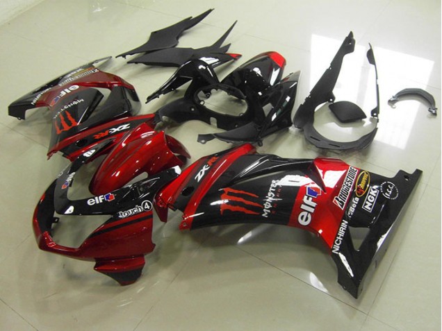 Abs Motocicleta Plástico ZX 250R 08-12 - Preto Vermelho Monster Abs Motocicleta Plástico ZX 250R 08-12 - Preto Vermelho Monster