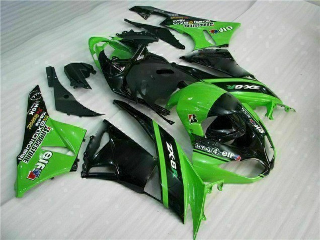 Abs Motocicleta Plástico ZX6R 09-12 - Verde Preto Abs Motocicleta Plástico ZX6R 09-12 - Verde Preto