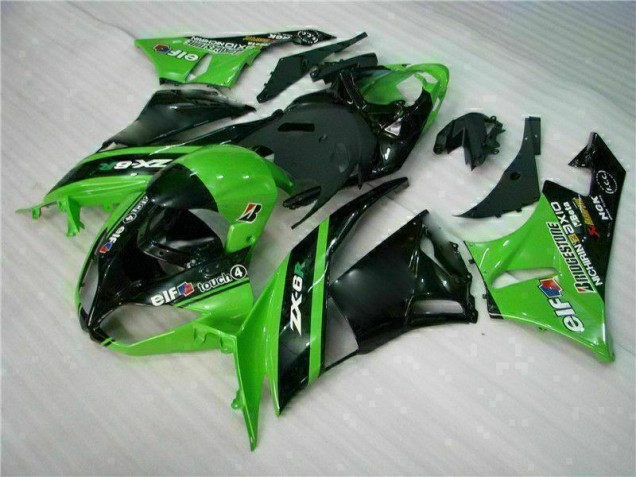 Abs Motocicleta Plástico ZX6R 09-12 - Verde Preto Abs Motocicleta Plástico ZX6R 09-12 - Verde Preto