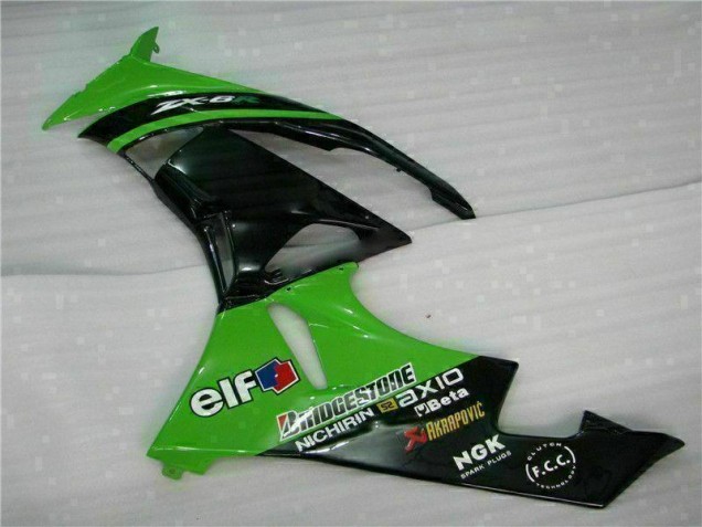 Abs Motocicleta Plástico ZX6R 09-12 - Verde Preto Abs Motocicleta Plástico ZX6R 09-12 - Verde Preto