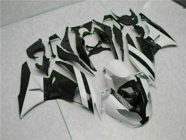 Abs Motocicleta Plásticos ZX6R 09-12 - Branco Preto Abs Motocicleta Plásticos ZX6R 09-12 - Branco Preto