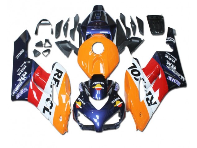 Carenagem Moto CBR 1000RR 04-05 - Laranja Vermelho Azul Repsol