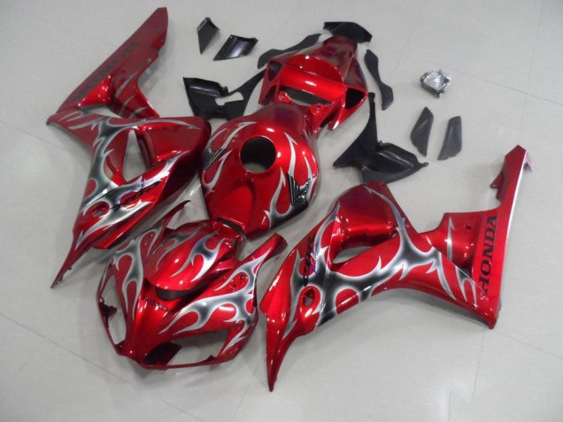 Carenagem Moto CBR 1000RR 06-07 - Vermelho & Preto Cinzento Chama Carenagem Moto CBR 1000RR 06-07 - Vermelho & Preto Cinzento Chama