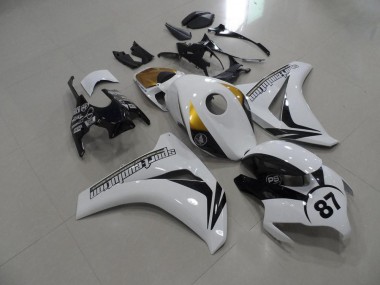 Carenagem Moto CBR 1000RR 08-11 - Preto & Branco & Ouro