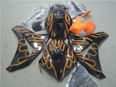 Carenagem Moto CBR 1000RR 08-11 - Preto Laranja Chama