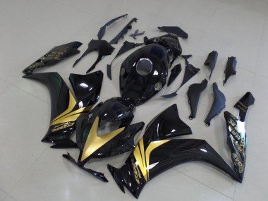 Carenagem Moto CBR 1000RR 12-16 - Preto Brilhante Ouro Adesivo