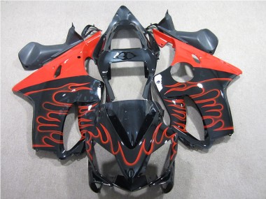 Carenagem Moto CBR 600 F4i 01-03 - Preto Vermelho Chama