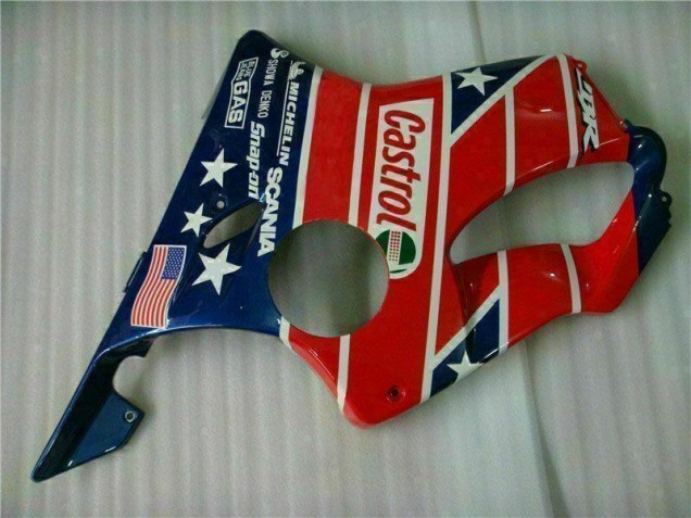 Carenagem Moto CBR 600 F4i 01-03 - Vermelho Branco Azul Castrol Cycle World Carenagem Moto CBR 600 F4i 01-03 - Vermelho Branco Azul Castrol Cycle World