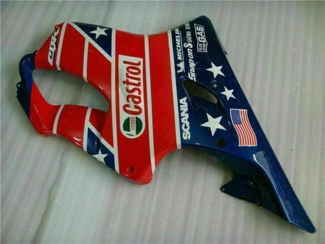 Carenagem Moto CBR 600 F4i 01-03 - Vermelho Branco Azul Castrol Cycle World Carenagem Moto CBR 600 F4i 01-03 - Vermelho Branco Azul Castrol Cycle World
