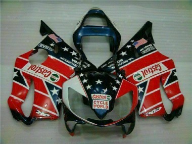Carenagem Moto CBR 600 F4i 01-03 - Vermelho Branco Azul Castrol Cycle World