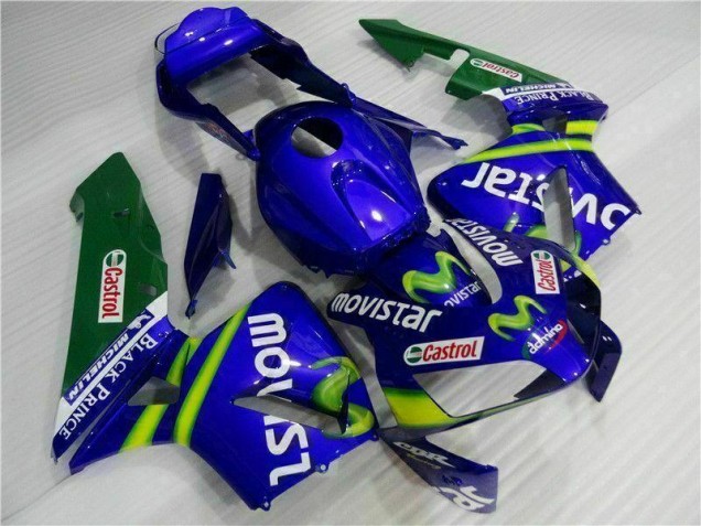 Carenagem Moto CBR 600RR 03-04 - Azul Verde Movistar Castrol Carenagem Moto CBR 600RR 03-04 - Azul Verde Movistar Castrol
