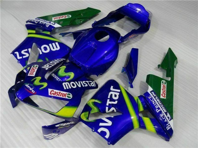 Carenagem Moto CBR 600RR 03-04 - Azul Verde Movistar Castrol Carenagem Moto CBR 600RR 03-04 - Azul Verde Movistar Castrol