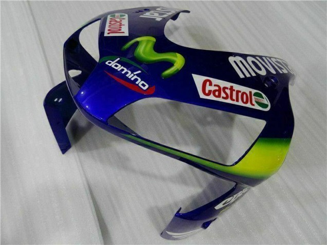 Carenagem Moto CBR 600RR 03-04 - Azul Verde Movistar Castrol Carenagem Moto CBR 600RR 03-04 - Azul Verde Movistar Castrol