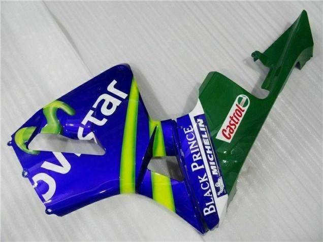 Carenagem Moto CBR 600RR 03-04 - Azul Verde Movistar Castrol Carenagem Moto CBR 600RR 03-04 - Azul Verde Movistar Castrol