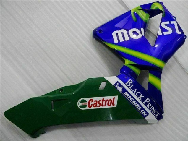 Carenagem Moto CBR 600RR 03-04 - Azul Verde Movistar Castrol Carenagem Moto CBR 600RR 03-04 - Azul Verde Movistar Castrol