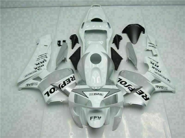 Carenagem Moto CBR 600RR 03-04 - Branco Prata Repsol