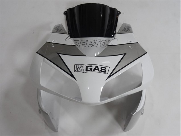 Carenagem Moto CBR 600RR 03-04 - Prata Branco Preto Repsol Carenagem Moto CBR 600RR 03-04 - Prata Branco Preto Repsol