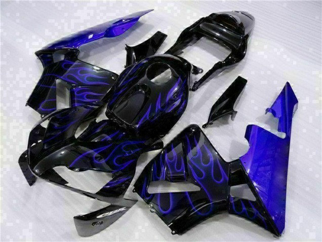 Carenagem Moto CBR 600RR 03-04 - Preto & Azul Chama