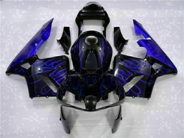 Carenagem Moto CBR 600RR 03-04 - Preto & Azul Chama