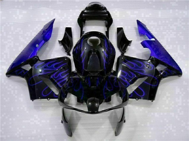Carenagem Moto CBR 600RR 03-04 - Preto & Azul Chama