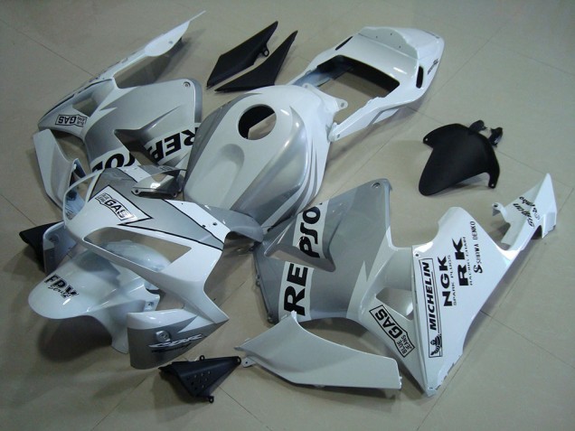 Carenagem Moto CBR 600RR 03-04 - Repsol Branco Prata