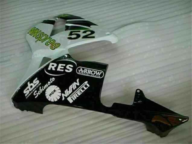 Carenagem Moto CBR 600RR 03-04 - Verde Branco Preto