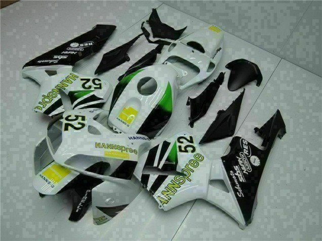 Carenagem Moto CBR 600RR 05-06 - Branco Amarelo Verde 52 Carenagem Moto CBR 600RR 05-06 - Branco Amarelo Verde 52