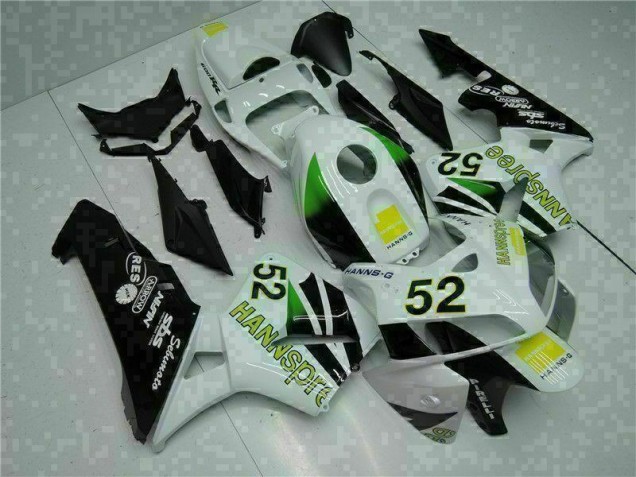 Carenagem Moto CBR 600RR 05-06 - Branco Amarelo Verde 52 Carenagem Moto CBR 600RR 05-06 - Branco Amarelo Verde 52