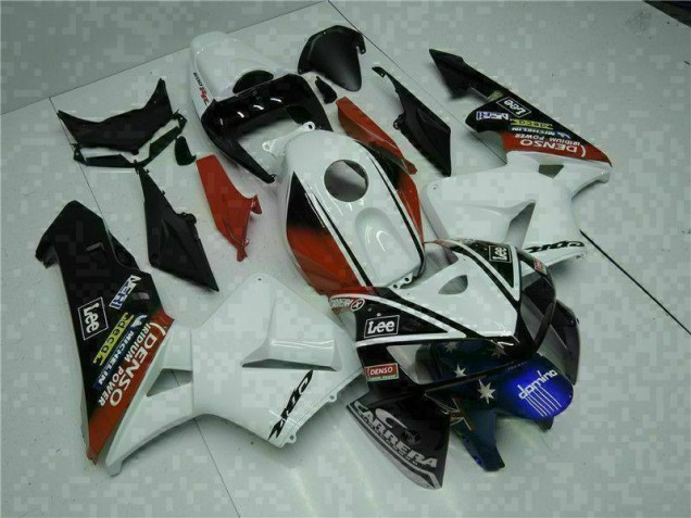 Carenagem Moto CBR 600RR 05-06 - Branco Vermelho Preto Lee Carenagem Moto CBR 600RR 05-06 - Branco Vermelho Preto Lee