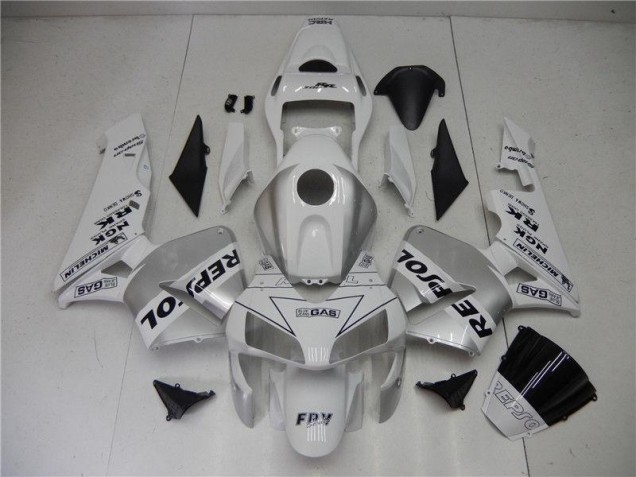 Carenagem Moto CBR 600RR 05-06 - Prata Branco Preto Repsol