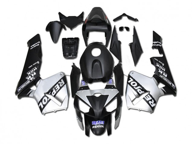 Carenagem Moto CBR 600RR 05-06 - Prata Repsol Preto Carenagem Moto CBR 600RR 05-06 - Prata Repsol Preto