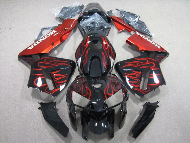 Carenagem Moto CBR 600RR 05-06 - Preto Vermelho Chama Carenagem Moto CBR 600RR 05-06 - Preto Vermelho Chama