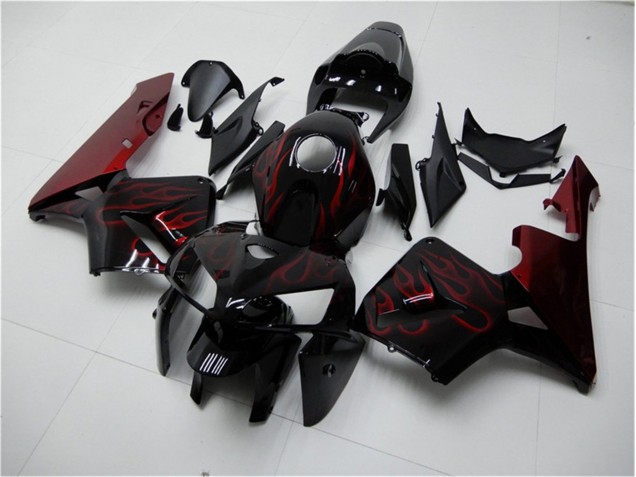Carenagem Moto CBR 600RR 05-06 - Vermelho Chama Preto Carenagem Moto CBR 600RR 05-06 - Vermelho Chama Preto