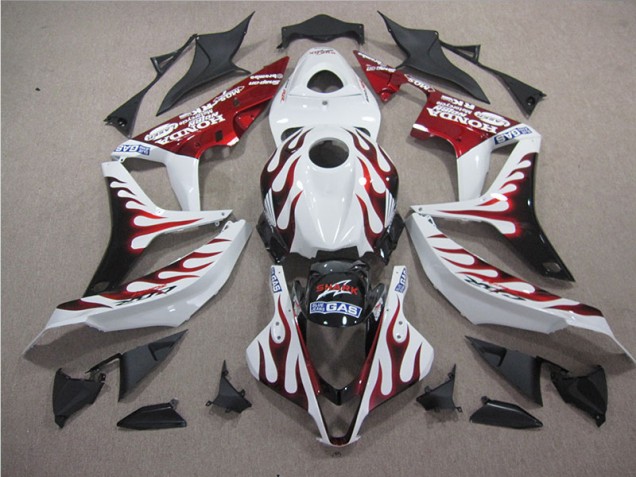 Carenagem Moto CBR 600RR 07-08 - Branco Vermelho Chama Tubarão Carenagem Moto CBR 600RR 07-08 - Branco Vermelho Chama Tubarão