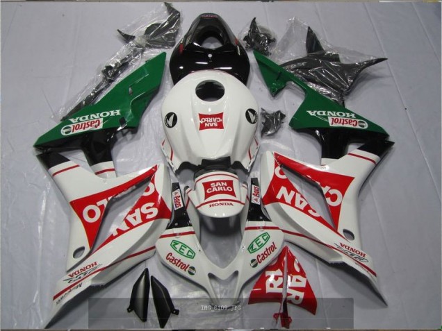 Carenagem Moto CBR 600RR 07-08 - Branco Vermelho Verde San Carlo Castrol