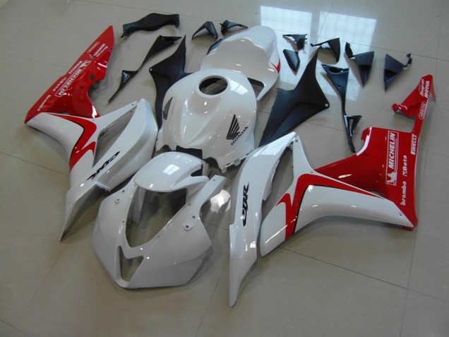 Carenagem Moto CBR 600RR 07-08 - Branco Vermelho Versão de Corrida Carenagem Moto CBR 600RR 07-08 - Branco Vermelho Versão de Corrida