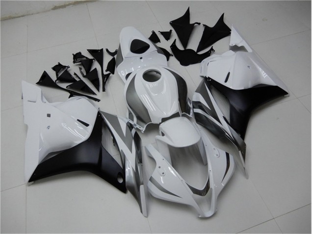 Carenagem Moto CBR 600RR 09-12 - Branco Prata Preto Carenagem Moto CBR 600RR 09-12 - Branco Prata Preto