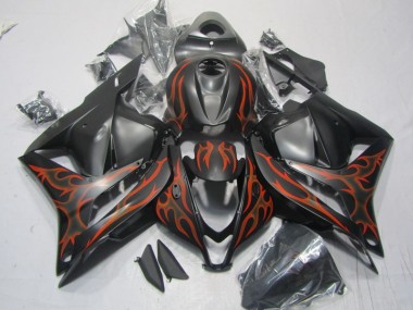 Carenagem Moto CBR 600RR 09-12 - Preto Laranja Chama