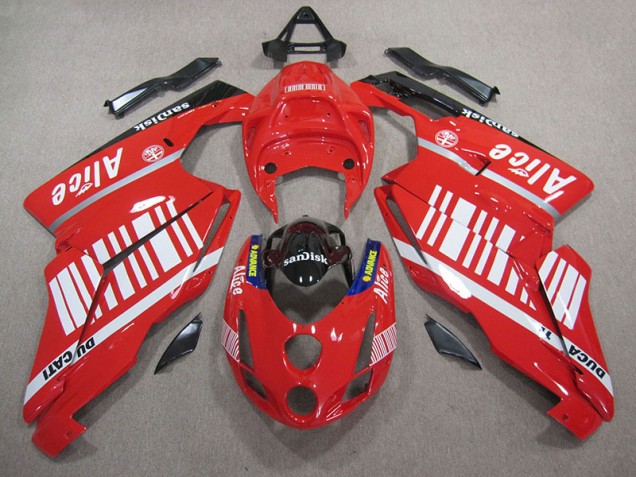 Carenagem Moto Ducati 749 05-06 - Vermelho Branco Alice Sandisk Carenagem Moto Ducati 749 05-06 - Vermelho Branco Alice Sandisk