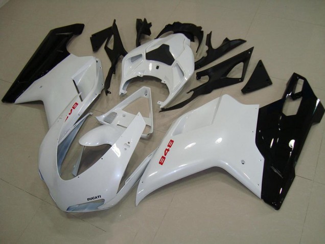 Carenagem Moto Ducati 848 1098 1198 07-14 - Branco Pérola Preto Carenagem Moto Ducati 848 1098 1198 07-14 - Branco Pérola Preto