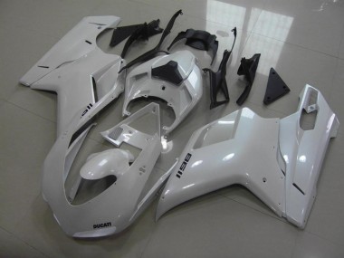 Carenagem Moto Ducati 848 1098 1198 07-14 - Pear Branco Preto Decalques