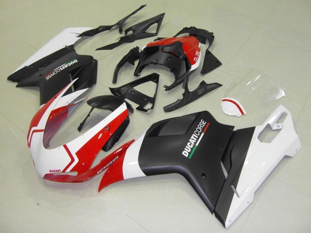 Carenagem Moto Ducati 848 1098 1198 07-14 - Preto Fosco Branco Vermelho Carenagem Moto Ducati 848 1098 1198 07-14 - Preto Fosco Branco Vermelho