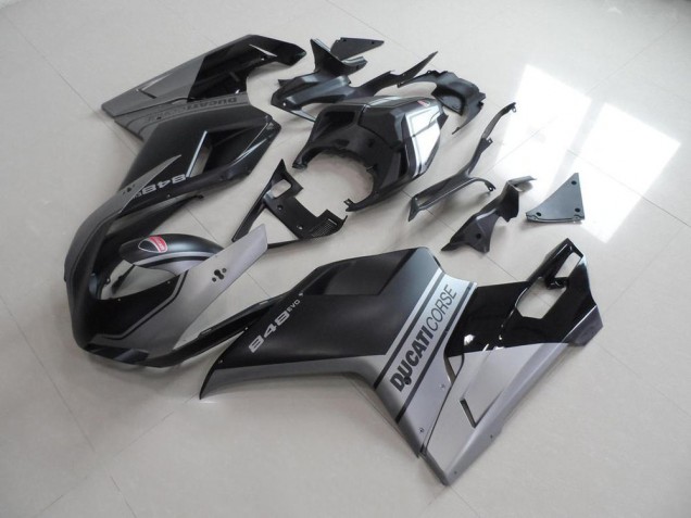 Carenagem Moto Ducati 848 1098 1198 07-14 - Preto Fosco Prata Estilo OEM Carenagem Moto Ducati 848 1098 1198 07-14 - Preto Fosco Prata Estilo OEM
