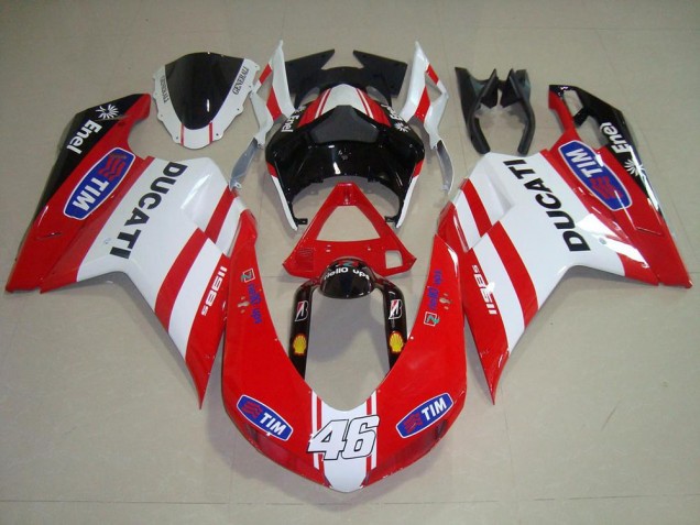 Carenagem Moto Ducati 848 1098 1198 07-14 - Vermelho Branco 46 Carenagem Moto Ducati 848 1098 1198 07-14 - Vermelho Branco 46