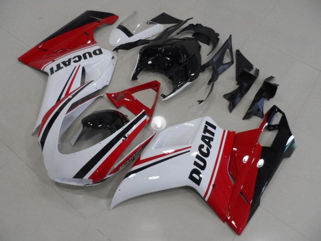 Carenagem Moto Ducati 848 1098 1198 07-14 - Vermelho Branco Preto Carenagem Moto Ducati 848 1098 1198 07-14 - Vermelho Branco Preto