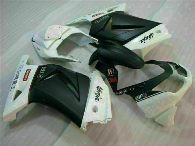 Carenagem Moto EX250 08-12 - Branco Preto Ninja 3M Carenagem Moto EX250 08-12 - Branco Preto Ninja 3M