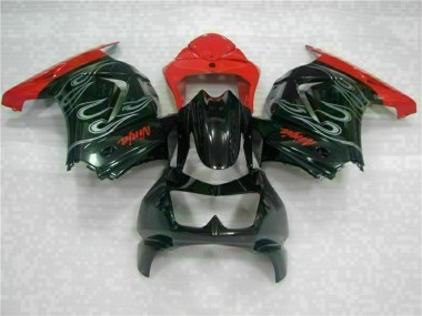 Carenagem Moto EX250 08-12 - Preto Vermelho Ninja